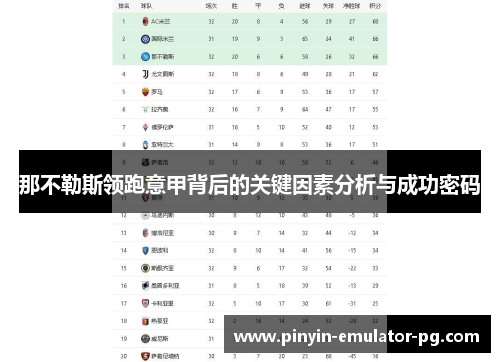那不勒斯领跑意甲背后的关键因素分析与成功密码