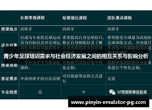 青少年足球培训需求与社会经济发展之间的相互关系与影响分析